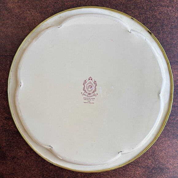 Vintage Daher Decorated Ware Tin Tray 16.25" Round Floral & Asian Scene England - Picture 11 of 16